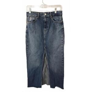 Stradivarius Denim Midi Skirt Size 36